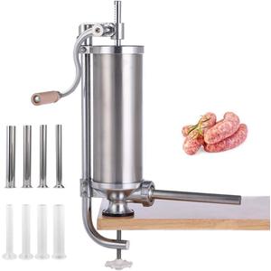 MASTER FENG Sausage Stuffer, Vertical Stainless Steel Sausage Maker Packed with 8 Tubes, Commercial and Household Use (5LBS VERTICAL)