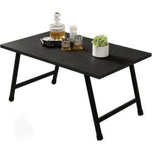 Rectangular Folding Coffee Table - Modern Space-Saving Foldable Coffee Table for Living Room, Durable and Lightweight Design, Easy to Assemble, Perfect for Small Spaces (Black+small Size)