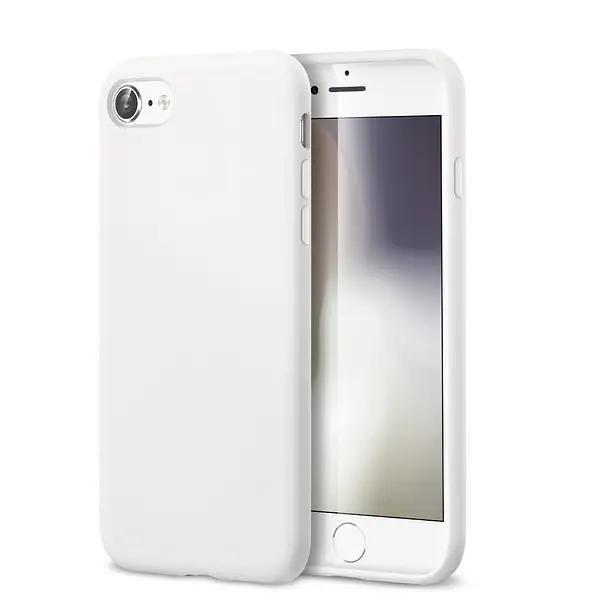 Dssairo [3 in 1 for iPhone SE case 2022/3rd/2020/2nd gen, iPhone 7/8with 2 Pack Screen Protector, Liquid Silicone Ultra Slim Shockproof Protective Phone Case [Microfiber Lining] (White)