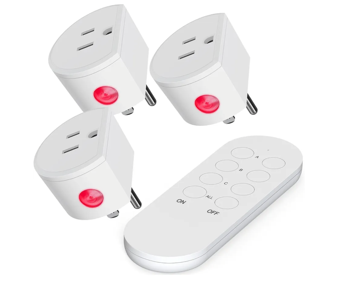 Wireless Remote Control Outlet, SURNICE Mini Remote Light Switch 10A/1200W for Christmas Lights, Up to 130 FT Long Range, FCC and ETL Certified