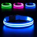 BSEEN Light Up Dog Collar, LED Dog Collar Rechargeable Reflective Puppy Collar Adjustable Pet Necklace Safety Dog Lights for Night Walking (Blue, Small)