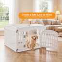 NEWBULIG Dog Playpen 4-Panel, 24IN Puppy Playpen, Stable Dog Play Pen Indoors/Outdoor with Secure Locking Door, Plastic Pet Fence for Small & Medium Dogs