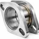 2 1/2 Inch OD (2.5") 2 Bolt Exhaust Flange Double Flanged Connector Pipe, T304 Stainless Steel Weld-On Adapter, Universal Exhaust Coupler, Exhaust Pipe Fittings for Exhaust System Repair