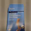 Amazon Basic Care Medical Compression Stockings, 20-30 mmHg Support, Women & Men Thigh Length Hose, Open Toe, Beige, X-Large (Previously NuVein)