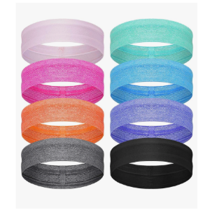 8 Pieces Sweatbands Non Slip Headbands Stretchy Running Sports Sweatbands Workout Headband Grip Silicone Yoga Hair Band Elastic Exercise Hair Wrap for Women Men