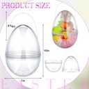 Funtery 4 Pcs Jumbo Easter Eggs 10 Inch Plastic Giant Easter Eggs with Handles, Clear Large Baskets Fillable Big Bunny Egg Shaped Baskets Containers Decoration (Transparent)