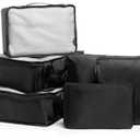 Brookstone Packing Cubes - 6 Pieces Compression Packing Cubes for Travel Essentials - Luggage Sets Cube Storage Organizer Bags,Black