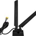 Eightwood WiFi 6E Antenna Tri-Band 6GHz 5GHz 2.4GHz RP-SMA WiFi Antenna Magnet Mount Base for PC Desktop Computer Motherboard WiFi Bluetooth Card Wireless WiFi Router