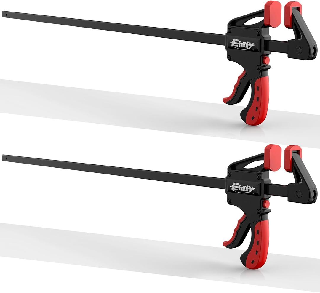 Bar Clamps for Woodworking, 24 Inch One-Handed Clamp/Spreader, Light-Duty Quick-Change F Clamp with 130lbs Load Limit, 2-Piece
