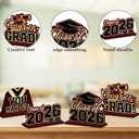 4 PCS Class of 2026 Wooden Graduation Centerpieces, Black and Red Graduation Table Centerpieces with Jack Base, Congrats Grad Sign for Class of 2026 Celebrations Party Decorations Supplies