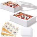 COTOPHER 16pcs 19x14x5 In Sheet Cake Boxes with Window, White Bakery Box, 19x14x5in-8 pack