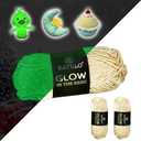 Glow in The Dark Crochet Polyester Yarn - Luminous Halloween Party Yarn - 3.52oz/100g 115.92yd/106m Light Yellow