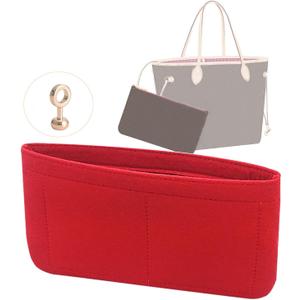 Lckaey Pouch Kit, Purse Insert Organizer for Neverfull MM GM Accessoires Handbag3032-red