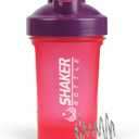 Shaker Bottle,400ml Small Protein Shaker Bottle with Mixing Ball, Portable 14oz GYM Shakes Cup for Workout,BPA free, 100% Leak Proof,Dishwasher SafePink