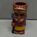 Cocktail Tiki Mugs Set Of 4 - Exotic Mug With 4 Coasters And 4 StrawsCute Ceramic Hawaiian Style Cocktail Glasses For Party And Tropical Tiki BarMai Tai Drinkware (Glossy)