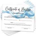 25 Baptism Certificates for Church Baby Dedication Certificate Baby Baptismal Award Baby Dedication Certificates Paper for Child Dedication Christening Recognition Gifts 8 Inches X 10 Inches - FS227