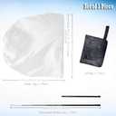 Wuchieal 55" 1 Piece Praise flag with Scalable pole, worship flag Semicircle Worship Angel Wing Flags for Church Dance Banner, Color Guard flags for Teenager -0# White