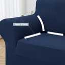 LURKA Stretch Oversized Sofa Slipcovers 1 Piece Couch Covers for 3 Cushion Couch Sofa Furniture Protector Full Sofa Covers with Elastic Bottom for Kids and Pet (X-Large, Navy)