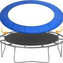 Trampoline Pad Replacement, 12FT 14FT 15FT Trampoline Spring Cover, Thickened EPE Foam Tear-Resistant Waterproof Safety Pad, No Holes for Pole (Blue)