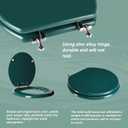 Dark Green Round Toilet Seat Natural Wood Toilet Seat with Zinc Alloy Hinges, Easy to Install also Easy to Clean, Scratch Resistant Toilet Seat by Angol Shiold (Round, Dark Green)