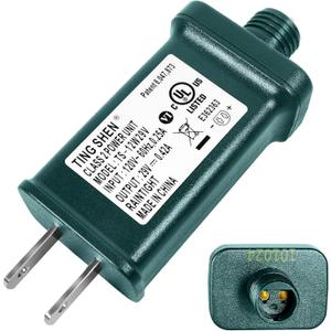 29V LED Power Supply, Christmas Tree Plug Adapter, IP44 Waterproof Class 2 Power Supply for Christmas String Light Inflatable Decorations (TS-12W29V)