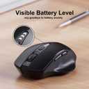 Uineer Wireless Mouse,Upgraded 2.4GHz Rechargeable (Battery Level Visible) Ergonomic Computer Mouse,4 Levels DPI, Wireless Mice for Laptop Computer(Matte Black)
