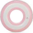 FUNBOY Giant Stripe Inflatable Tube Pool Float with Cup Holder 48" | Large Pool Float for Adults | Inner Tube Swimming Pool Toys Swim Rings | Pool Lounger Float for Pool Party & Summer (50", Pink)