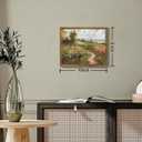 OIQArtOIQ Framed Wall Art Vintage Wall Decor Wildflower Fields Canvas Art Spring Florals Pictures Cottage Paintings Landscape Prints Countryside Artwork For Kitchen Bedroom Living room (8x10 in, Pastoral Pathway)