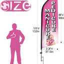Manicure Pedicure Feather Flag Banner, 11Ft with Flag Pole and Ground Stake, Advertising Sign for Business