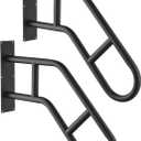 Hand Rails for Outdoor Steps,Hand Rails for Elderly, Porch Railing & Deck Hand Rail Wall Mount Stair Hand Grab Bars, U-Shape Safety Handle for Garage, Porch, Garden 2Pack