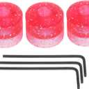 MECCANIXITY Dome Knobs Guitar Knob 6mm Flake Pink Plastic Volume Tone Control for Electric Guitar Bass with Inner Hexagon Spanner Pack of 3
