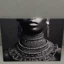 Framed Black Woman Wall Art African American feminist Canvas Wall Decor Fashion Charming Woman Pictures Prints Posters Black Paintings for Living Room Bedroom Home Decorations Ready To Hang (16x12 in)