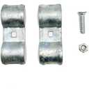 1-3/8" Chain Link Fence Panel Clamps, Galvanized Fence Dog Kennel Saddle Clamps, 8pcs for 32mm Pipe Panel Frames