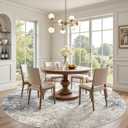 DMOYEST 10ft Round Area Rug Living Room Rugs - 10x10 Washable Circle Rug Large Soft Indoor Neutral Modern Abstract Low Pile Carpet for Bedroom Dining Room Farmhouse Home Office - Beige Blue