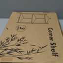 Wisuce Kitchen Counter Shelf Organizer - 3 Tier Spice Rack Free-Standing Bamboo Corner Shelf Countertop Organization (Nature-White)