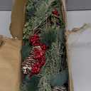 LOHASBEE Artificial Christmas Garland, 5 Feet Pine Cone Eucalyptus Garland with Red Berries, Bells & Greenery Glitter for Christmas Indoor Outdoor Garden Gate Front Door Home Wall Window Stair Decor