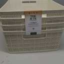 BINO - Woven Plastic Basket, Medium (Natural), 4-Pack, The Jute Collection, Home Organization, Space-Saving Storage, Stylish Design, Jute Basket