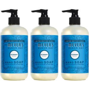 Mrs. MEYER'S Clean Day Liquid Hand Soap, Blueberry Scent, 12.5 Ounce Bottle (Pack of 3)