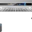 Tieasy 30" Under Cabinet Range Hood, 900 CFM, Dual Motor, Memory Function