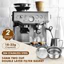 Dunkive Dual Wall Filter & Puck Screen Compatible with Breville Barista Express BES860XL/11.41, Stainless Steel portafilter basket & Lower Shower Screen for Better Extraction (53,5 mm Basket)