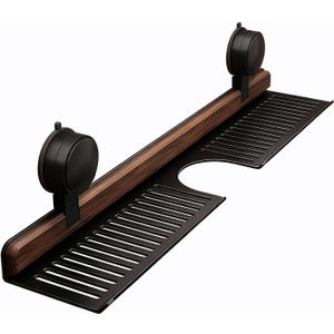 Bathroom Storage Shelves Floating,Modern Kitchen Organizer Faucet Shelf,No Mounted Shower Sink Caddy Organizers,Toothbrush soap Rack (Black, 20 inch)