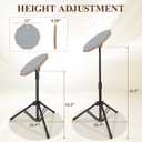 Drum Practice Pad Snare Drum Stand Set 12 In With Double Sided Silent Drum Pad, Drum sticks,Carrying Bag Adjustable Stand (Grey) (Gray)