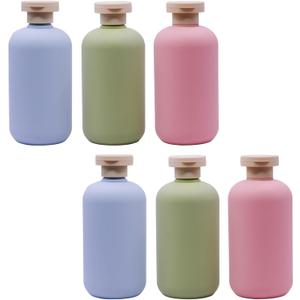 RUIAN 10.1oz Travel Shampoo Bottle, 6pcs Squeezable Plastic Bottles with Flip Cap, Easy to Use, Fillable Bottles for Creams, Lotions, Conditioner