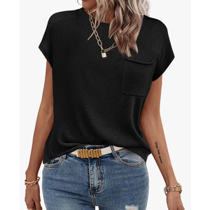 Zeagoo Womens Sweater Vest Fall 2026 Loose Fit Cape Sleeve Knit Ribbed Tank Tops with Front Pocke Size M