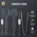18 Pcs Clear Plastic Serving Utensils Set - 6 Clear Plastic Serving Spoons, 6 Tongs And 6 Forks - Heavy Duty Disposable Serving Utensils Set For Parties