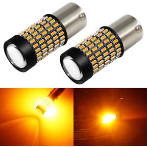 PHINLION 1156 LED Turn Signal Light Bulbs Super Bright 3014 103-SMD BA15S P21W 1156 7506 LED Bulb with Projector for Turn Signal Blinker Lights, Amber Yellow