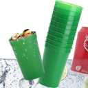 Fasmov 30 Pack 16 oz. Plastic Cups Plastic Tumblers Blank Reusable Drink Tumblers for Parties, Events, Marketing, Weddings, Green