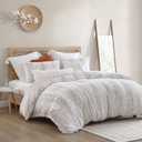 Peri Home Leopard Bedding Faux Fur Super Soft Cozy 3-Piece Comforter and Sham Set, Ivory Snow Leopard, King