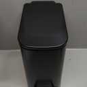 TIPGO Slim Bathroom Trash Can with Lid Soft Close, Step Pedal, 6 Liter / 1.6 Gallon Stainless Steel Trash Bin, Small Garbage Cans for Bedroom, Office, Kitchen (Matte Black)