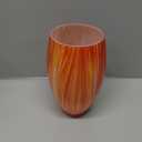Hand Blown Art Glass Lamp Shade for Light Replacement Oval Glass Light cover Shade Height 7.5inch,Fitter 1.65inch,Max Diameter 4.7inch for mini pendant ceiling light fixture (Amber Red)